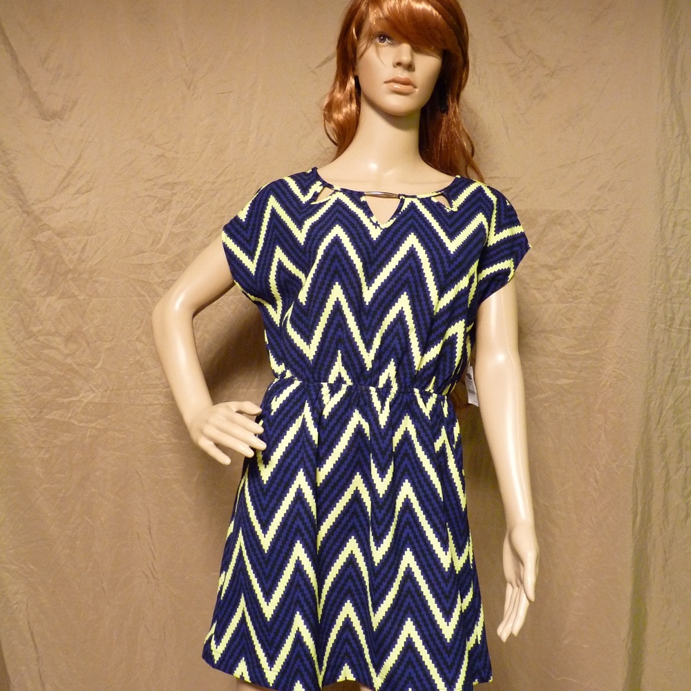 Charlotte Russe Dress Geometric Print w/ Cutouts